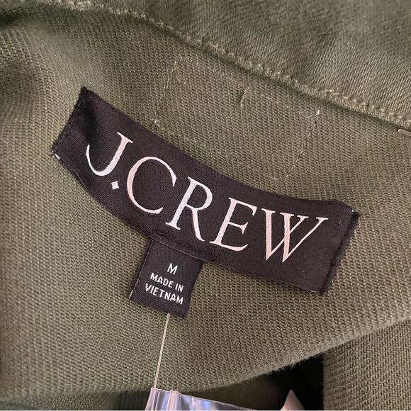 J Crew Funnelneck Field Jacket in Heavyweight Twill Utility Green MED NWT - Picture 10 of 10